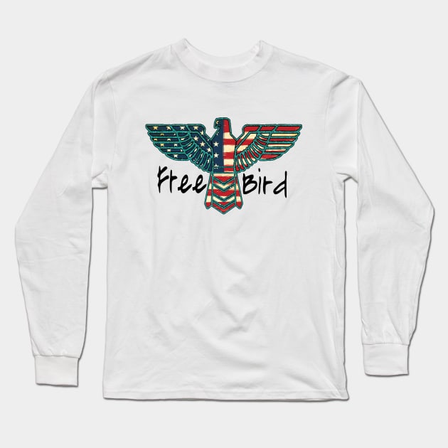 America Free Bird Long Sleeve T-Shirt by DigitalCreativeArt